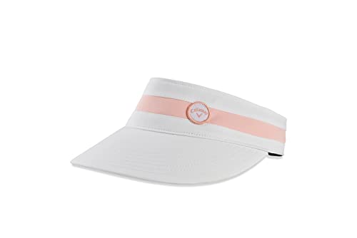 Callaway Golf 2022 Ladies Adjustable Visor, Adjustable Size, White/Pink Color #TOP10