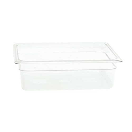 PLPA8124 Food Pan, 1/2 Size, 4" deep, Shatter and Scratch Resistant, Dishwasher Safe, Polycarbonate, Clear NSF