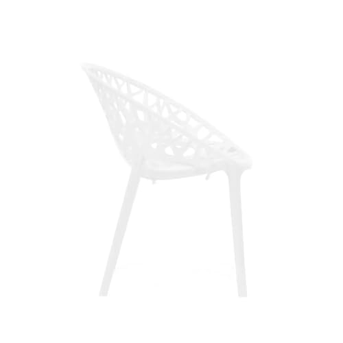 Image of Nilkamal Crystal Garden Patio Seating Chair and Table Set | 2 Chairs and 1 Table | Plastic Furniture for Indoor, Outdoor, Balcony, Cafe | Milky White