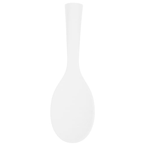 Cabilock Silicone Rice Paddle Spoon, 8.25 Inch Silicone Standing Rice Spatula with Non Stick Rice Spoon Paddle Heat Resistant Rice Cooker Spoon, Serving Spoon for Rice(White)