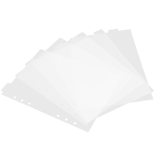 Amosfun Separadores de Cuaderno A5 de Pvc Blanco Pestañas para Separación Rápida de Documentos y Organización Clara en Planners y Carpetas
