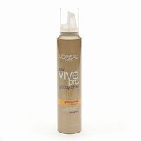 L'Oreal Vive Pro Glossy Style Glossy Curls Mousse, Strong Hold, 6.8 Oz