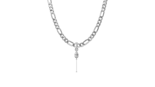 Pendentif Vel Pandel en argent 925 pur et sa chaîne Figaro élégante mpsf7359-1
