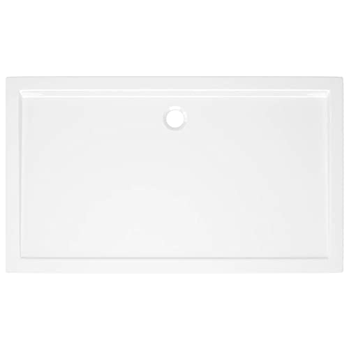Tidyard Shower Base Tray Rectangular Abs Bathroom Base Shower Drain Cover Shower Pan White 27.6 X 47.2 Inches (W X D) #TOP1