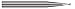 Micro 100 RME-031-2 Square End Mill, 1/32" Cutter Dia, 3/32" LOC, 2 Fl, 1/8" Shank Dia, 1-1/2" OAL, Uncoated