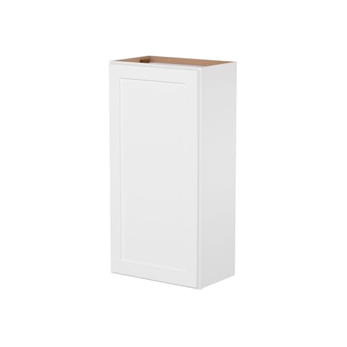 Image of Furinno Shaker 1 Door 3 Shelves Wall Kitchen Cabinet, Ready to Assemble, 12 D x 21 W x 42 H, White