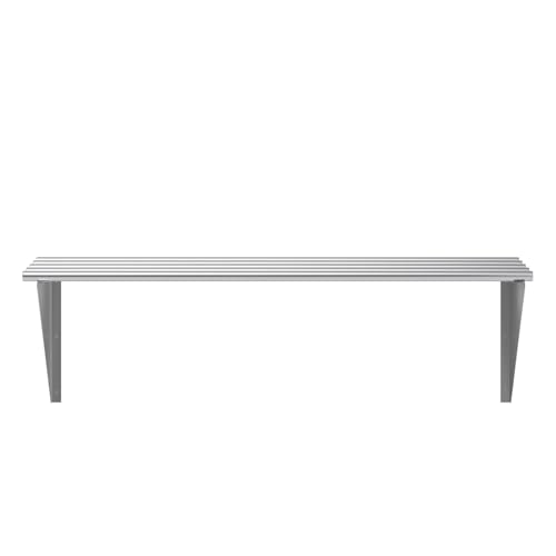 Image of AmGood 18 in. x 48 in. NSF Stainless Steel Tubular Wall Shelf | Heavy-Duty Metal Shelving for Appliances & Equipment | Ideal for Kitchen, Restaurant, Garage, Laundry, Utility Room