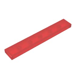 Gobricks 6636 Foundation Plate Tile 1x6 with Groove 50 Pieces GDS-564 Compatible with Lego Building Blocks Color:Trans Red — image 1