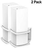 Wall Mount Holder Bracket for Linksys Velop Mesh Router, Sturdy Acrylic Node Stand Space Saving Fits Tri-Band AC6600, AC2000, WHW0301, WHW0302, WHW0303 White 2 Pack
