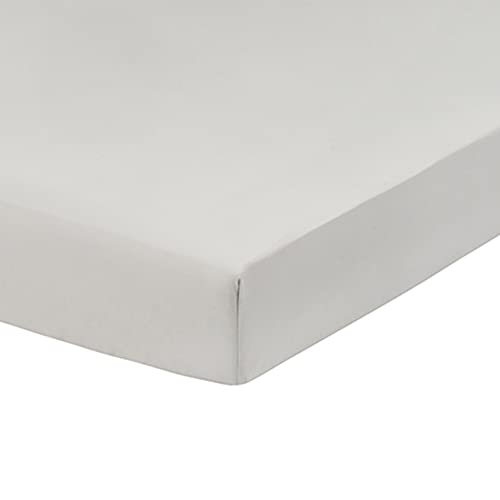 Image of Everyday Kids Fitted Crib Sheet, 100% Soft Breathable Microfiber Baby Sheet, Fits Standard Size Crib Mattress 28in x 52in, Gray Nursery Sheet