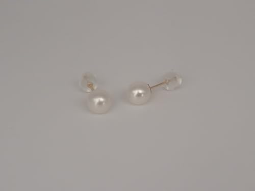 18K AAA Cultured Pearl Earrings for Women in 18K Yellow Gold, Sizes 6 to 8 mm2