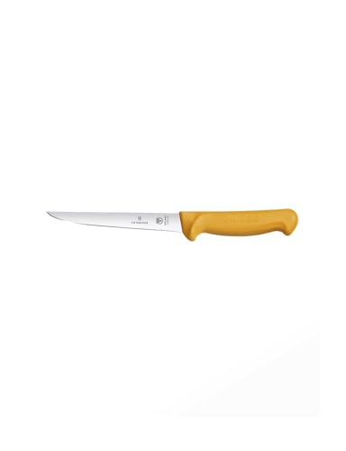 Victorinox Swibo Couteau de Cuisine/Couteau à Désosser, Tranchant Normal, Longueur de Lame 14 Cm, Nylon, Noir