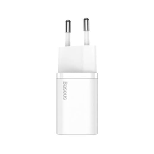 Image of Baseus Super Si Quick Charger 25W - USB-C Fast Charging Adapter (1C) with EU Plug - White