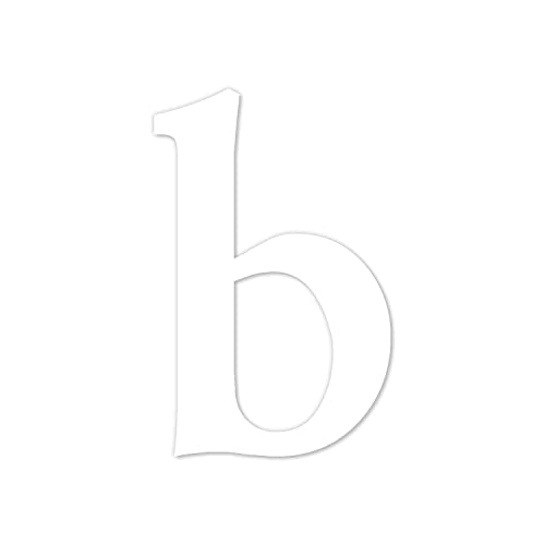 Autocollant lettre b en blanc - Serifs - Hauteur : 10 cm - Numéro de maison complémentaire -...