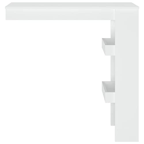 Comptoir mural blanc 102x45 cm en bois contreplaqué à 2 compartiments - 5