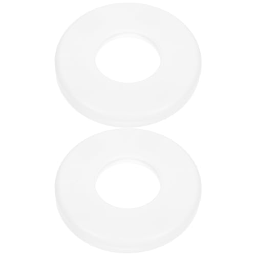 BESPORTBLE 2 Piezas Cubierta Protectora Blanca para Orificios de Escalera de Piscina Placa Redonda Dividida para Tuberías Protección Segura y Fácil Instalación para Barandillas Estándar