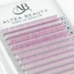 Extensions de cils courbure L ombré blanc rose volume russe bouquets fait main mix 0.07