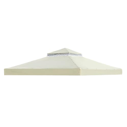 Cubierta del Techo DEE para Gazebo 3 × 3 m - Doble Capa de poliéster Impermeable 300 d (160 g/m²), Resistente a los Rayos UV y Reforzado | Fiscal, terraza, Barbacoa al Aire Libre