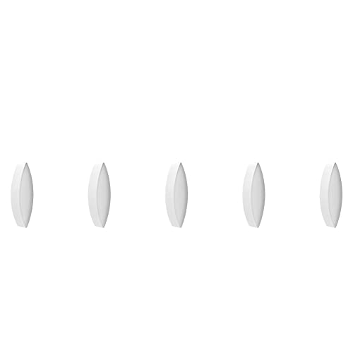 StonyLab 5-Pack 10 mm x 6 mm White Olive Shape PTFE-Coated Magnetic Stir Bars for Stirrers