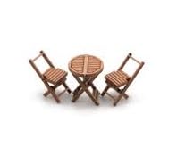 S.M.S. LX566 Wooden Bistro Table and Chair Laser Cut Kit, OO/HO Gauge