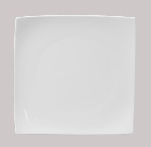HomeVss, Bone China Elegance White Square Plate 10.5