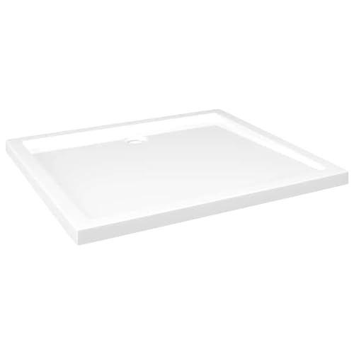 vidaXL Plato de Ducha Rectangular Placa Receptor Cuarto de Baño Aseo Inodoro Resistente a Arañazos Manchas Antideslizante Blanco ABS 80x90 cm