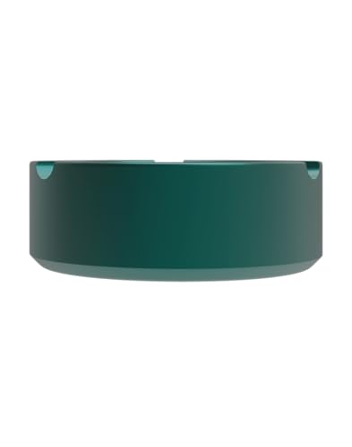 Image of Stash-Pro Metal Ashtray - Teal Finish with 3 Grooves | Heavy-Duty Steel | Indoor & Outdoor Use | Windproof, Heat Resistant & Rust-Free