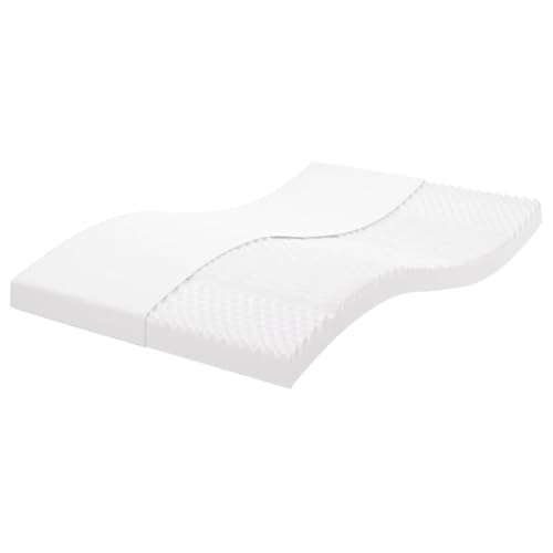 vidaXL Schaumstoffmatratze, Matratze Pflegeleicht, Wellness Kaltschaummatratze Rollmatratze, Schaumstoff Bettmatratze, Weiß 140x200cm 7-Zonen Härtegrad 20 ILD