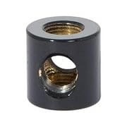 Image of B&P Lamp 4-Way Brass Arm Back, All Holes Tapped 1 /8IP, 3 /4 Inch Height by 3 /4 Inch Diameter, Satin Nickel Finish