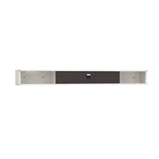 Pmnianhua Floating TV Console,Wall-Mounted Media Console TV Cabinet Floating TV Stand Entertainment Shelf with Door and Storage (55.11IN, Grey-White)