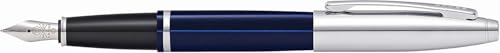 Image of Cross Calais Chrome /Blue Lacquer Fountain Pen with Medium Stainless Steel Nib (AT0116S-3MS)