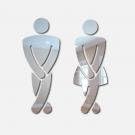 Funky Goods Crossed Legs Funny Bathroom Toilet Restroom Door Accessories Symbol Sign 5'' Mirror Set for Home Office and Work