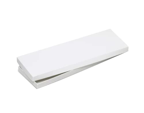 Feronia Packaging Gift Wrap Tie Boxes 14 x 4 1/2 x 3/4 Inch - 2 Pack (White)