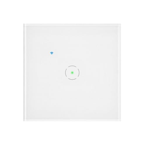 Miratic Interruttore Smart Da Incasso Compatibile con App Tuya Smart Pulsante Wifi Interruttore Senza Fili Interruttore Murale Pannello di Vetro Retroilluminato (bianco)