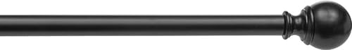 Miniatura 4 de Amazon Basics Barra De Cortina Extensible Con Remates Redondos, De 91 A 183 Cm, Color Negro