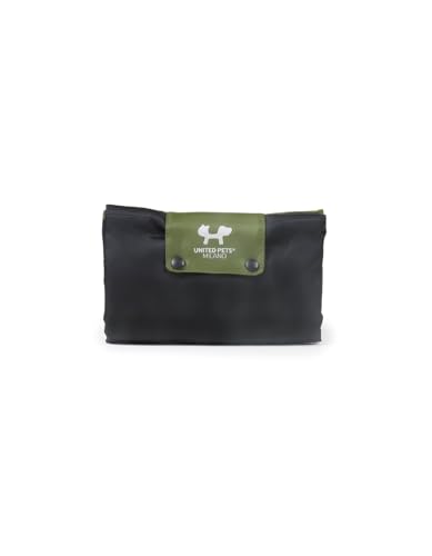 United Pets Lazy Dog Mat – Tragbares Hundebett für Hunde, faltbar, Matte für Restaurant und Reisen, leichte Hundematte, Schwarz/Grün