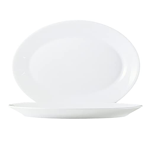 Arcoroc Hotelerie Blanc Uni Teller, Flach, Oval, 6, Plate oval...