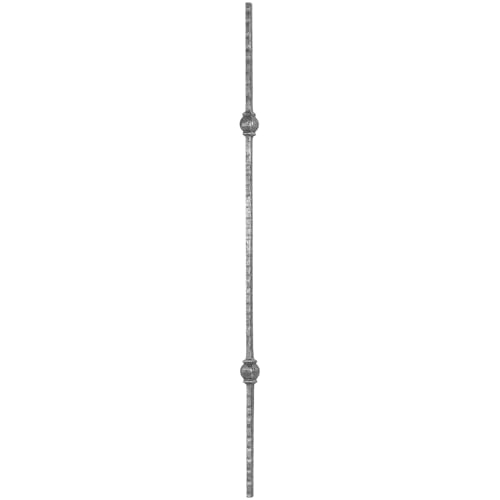 IAM DESIGN Tige décorative 1000 mm / VK12 à souder avec 2 boutons décoratifs de 32 mm de diamètre, barre en fer compatible avec main courante, rampe...
