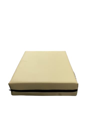 TOP STYLE COLLECTION Flat Dog Bed Mattress Washable - Orthopedic Memory Foam Filling - Dog Bed for Dog Crate with Removable Waterproof Cover (M (74x46x10 cm), Cream)