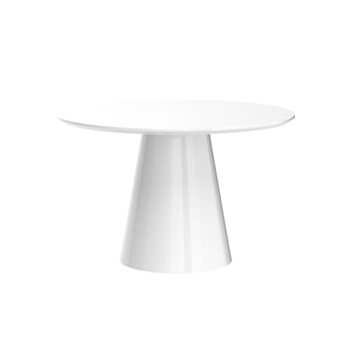 Furniturebox UK Palma White High Gloss Round Pedestal Dining Table – Modern 4 to 6 Seater Circular Kitchen Table – Contemporary Gloss Dining Room Furniture