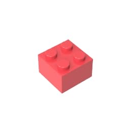 XYEIUGO 3003 Basic Bricks Brick 2x2, Coral Orange, 50 PCS โ image 1