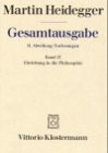Gesamtausgabe Abt. 2 Vorlesungen Bd. 27. Einleitung in die Philosophie