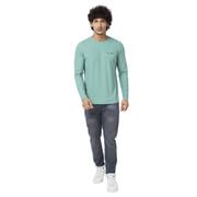 Image of Spykar Men's Slim Fit Round Neck Full Sleeve Solid Casual T-Shirt