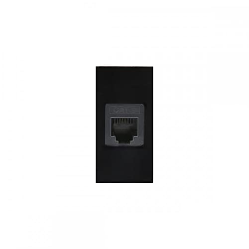 Maclean MCE725B LAN Socket CAT.6 Universal Network Socket Modular Wall Socket Flush Mount (LAN Socket, Black)