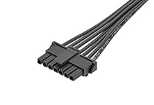 Molex/Waldom, 145132-0710, Micro-Fit TPA-to-Micro-Fit TPA Off-The-Shelf (OTS) Cable Assembly - Single Row - 1.0m Length - 7 Circuits - Black. (23 Item/s)