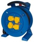 Carrete de cable 25 metros de 4 enchufes H07RN-F 3G2,5 azul para obra