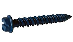 3/16" x 3-3/4" Hex Washer Head Blue Concrete Screws, 100 Pack