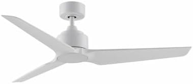 Fanimation TriAire Custom 3 Blade Ceiling Fan 12.92 Inch X 52 Inch Wide with Matte White Finish and Matte White Blades