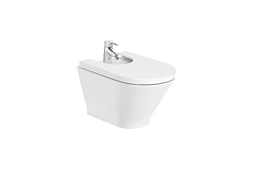 Roca,The Gap,ROUND - Bidé suspendido sin tapa con fijaciones ocultas,Blanco,355mm x 540mm x 440mm,A3570N6000