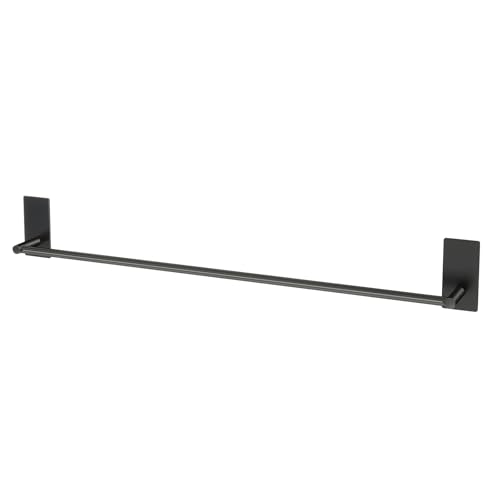 JS Handtuchhalter Schwarz Selbstklebend ohne Bohren – Edelstahl Handtuchstange Gästehandtuchhalter für Bad, Küche, Dusche,80CM